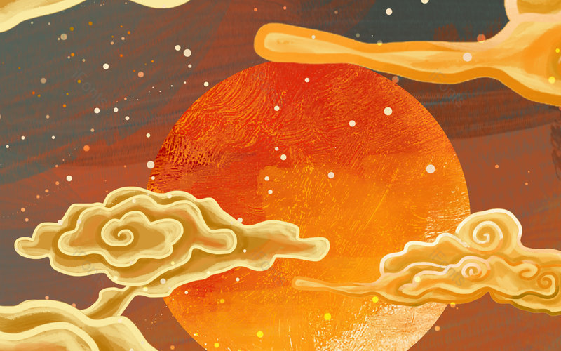 中国风卡通云纹云朵装饰国潮背景,插画/手绘图,插画/手绘图库,插画/手绘图下载,插画/手绘